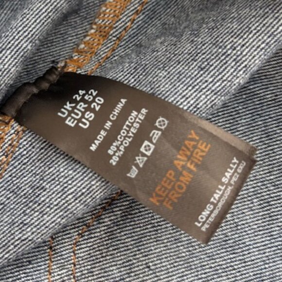 LTS Long Tall Sally Indigo Blue Pocket Detail Wide Leg Jeans - size US20 - Picture 7 of 8